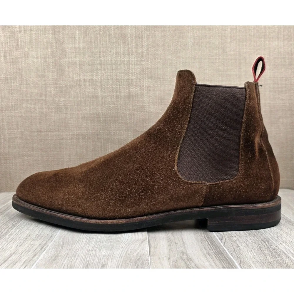 Allen Edmonds Port Washington Chelsea Ankle Boots Brown Suede Mens 10.5D 2918